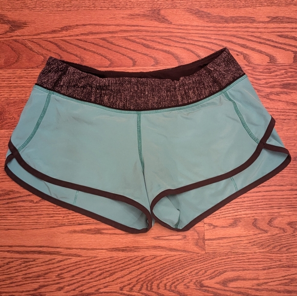 Teal Blue Lululemon Athletic Running Gym Speed Up Shorts Women's Size 4 - Picture 1 of 4
